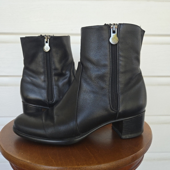 Munro American Ankle Heel Boot Shoes Leather - Picture 1 of 6